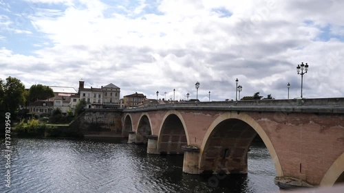 Old Bridge (Vieux Pont) over the Dordogne River in Bergerac, France.