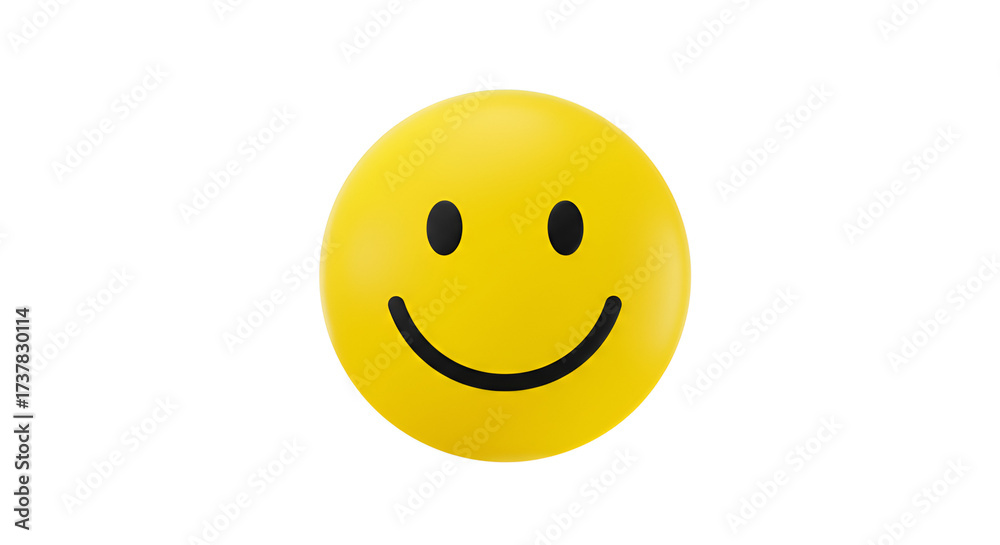 Fototapeta premium Classic yellow smiley face with a broad smile and simple design elements