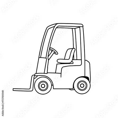 black and white forklift outline clip art preview