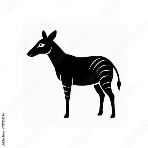 Silhouette of a zebra standing sideways view on transparent background