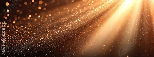 Golden Light Particles and Sparkles Creating Dreamy Bokeh Background for Artistic Visuals and Celebratory Designs