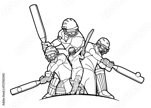 Dynamic Cricket Team Lineup Ready for Action, Excitement, Sport, Teamwork, and Victory, Perfect for Sports Enthusiasts and Team Promotion