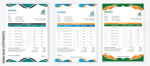 A Set Of Modern Corporate invoice Template Vector design For any Business Product Billing