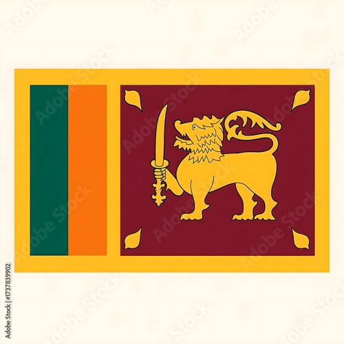 Sri Lanka flag vector design and illustration , National flag of Sri Lanka , Digital flag