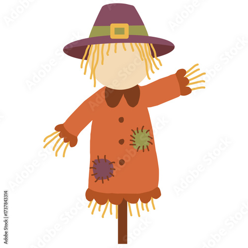 Autumn scarecrow decoration illustration for harvest