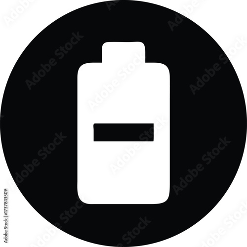 Depleted Battery Indicator within a Circular Black Background