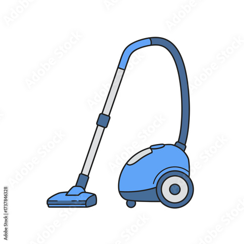 Blue Canister Vacuum Cleaner for Home Cleaning.