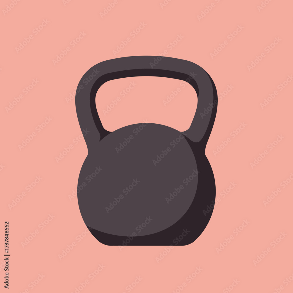 Fototapeta premium Dark grey kettlebell for fitness and strength training.