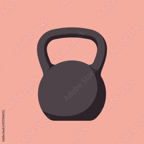 Dark grey kettlebell for fitness and strength training.