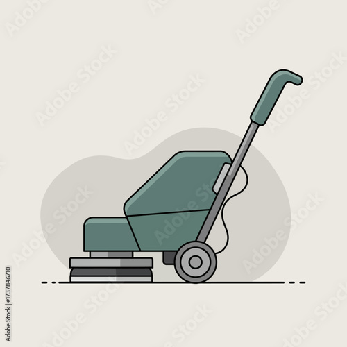 Floor Buffer Machine Illustration.
