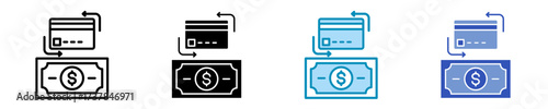 Card Transaction  Icon Set Multiple Style Collection