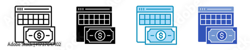 Online Banking  Icon Set Multiple Style Collection