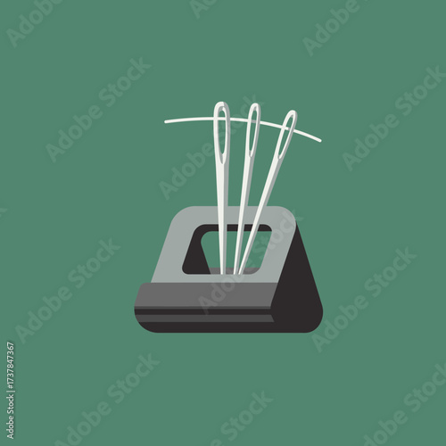 Needle holder with needles, a sewing tool for crafting and repair.