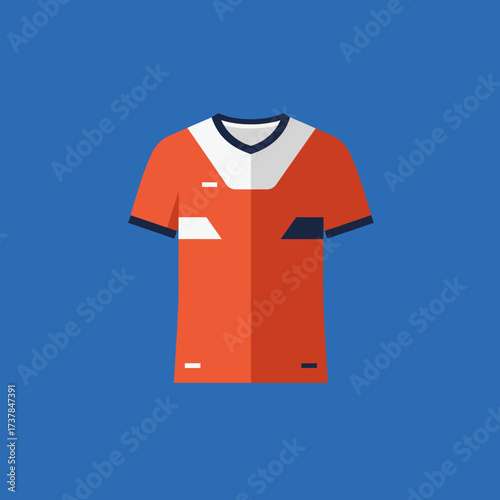 Orange and white soccer referee jersey with black accents.