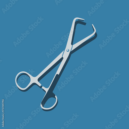 Surgical Forceps Medical Instrument Illustration.