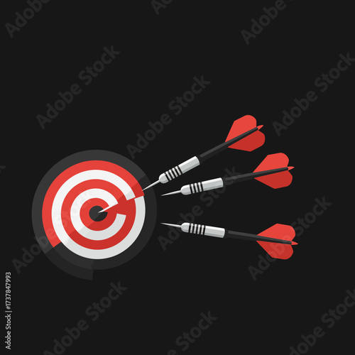 Three darts hitting a target with precision and accuracy.