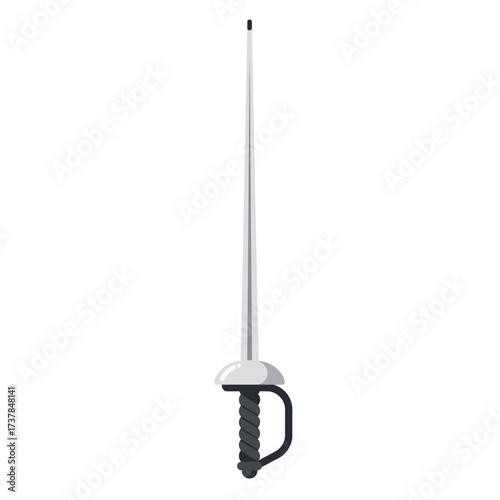 Vector Illustration of a Steel Fencing Sword Epee.