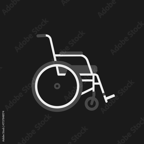 Wheelchair for disabled people, medical equipment for mobility assistance.