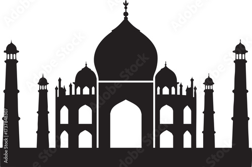Taj Mahal silhouette vector