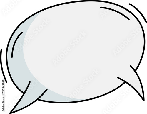 Simple and versatile speech bubble with black outline isolated on black background