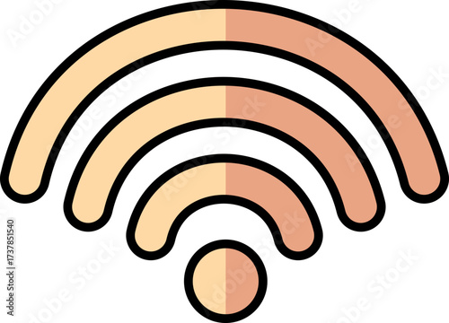 Elegant wifi signal symbol with modern design and black background