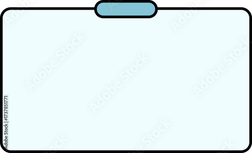 Clean and modern screen mockup with a subtle blue accent at the top center