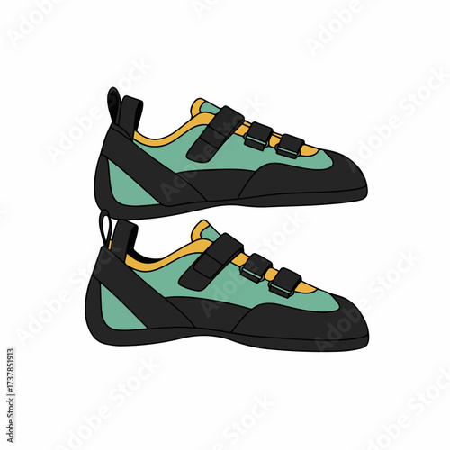 Flat Illustration Climbing Shoes Equipment Design for Sport and Outdoor