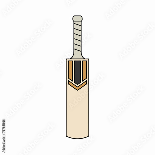 Flat Detailed Cricket Bat Equipment Gear Sport Illustration Graphic Design