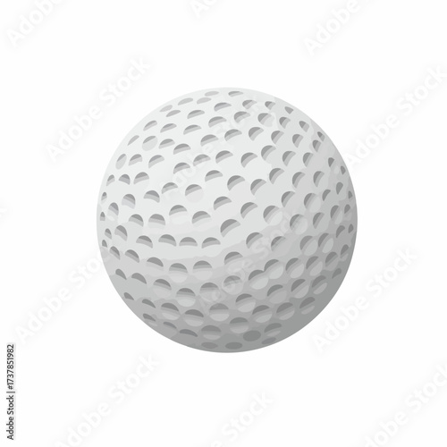 Realistic Textured White Golf Ball Isolated Round Sport Sphere
