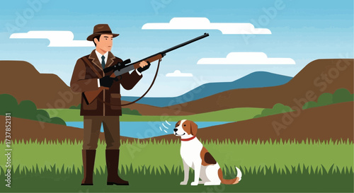 hunter and dog