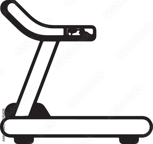 Simple line art drawing of a treadmill