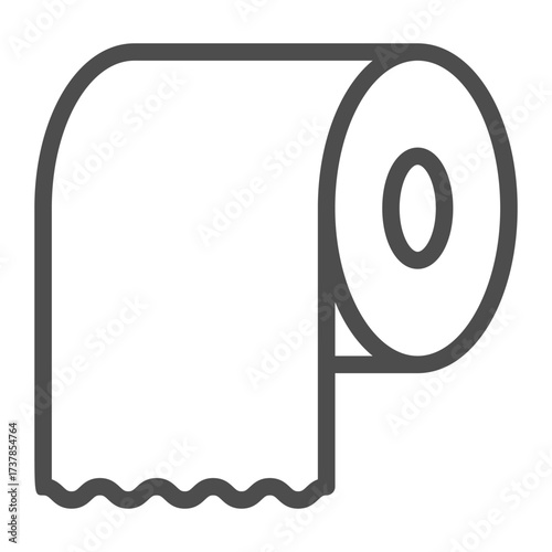 Roll of napkins line icon, hygiene concept. Vector graphics. Toilet paper roll sign on white background, outline style icon for mobile or web design.