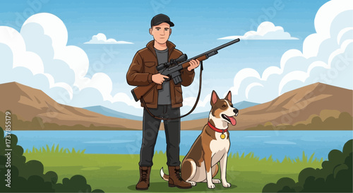 hunter and dog