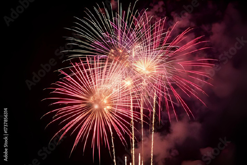 Colorful Diwali Fireworks Celebration Background – Festive Lights, Sparkles, and Night Sky for Festival of Lights