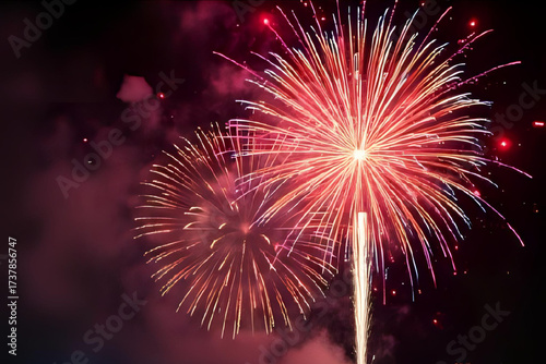 Colorful Diwali Fireworks Celebration Background – Festive Lights, Sparkles, and Night Sky for Festival of Lights