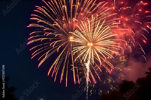 Colorful Diwali Fireworks Celebration Background – Festive Lights, Sparkles, and Night Sky for Festival of Lights