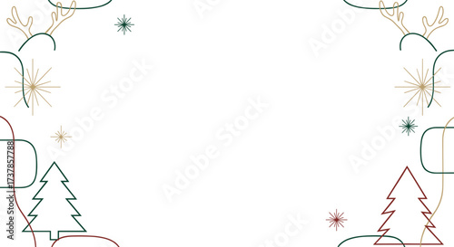 Winter Wonderland Frame with Subtle Snowflakes and Trees