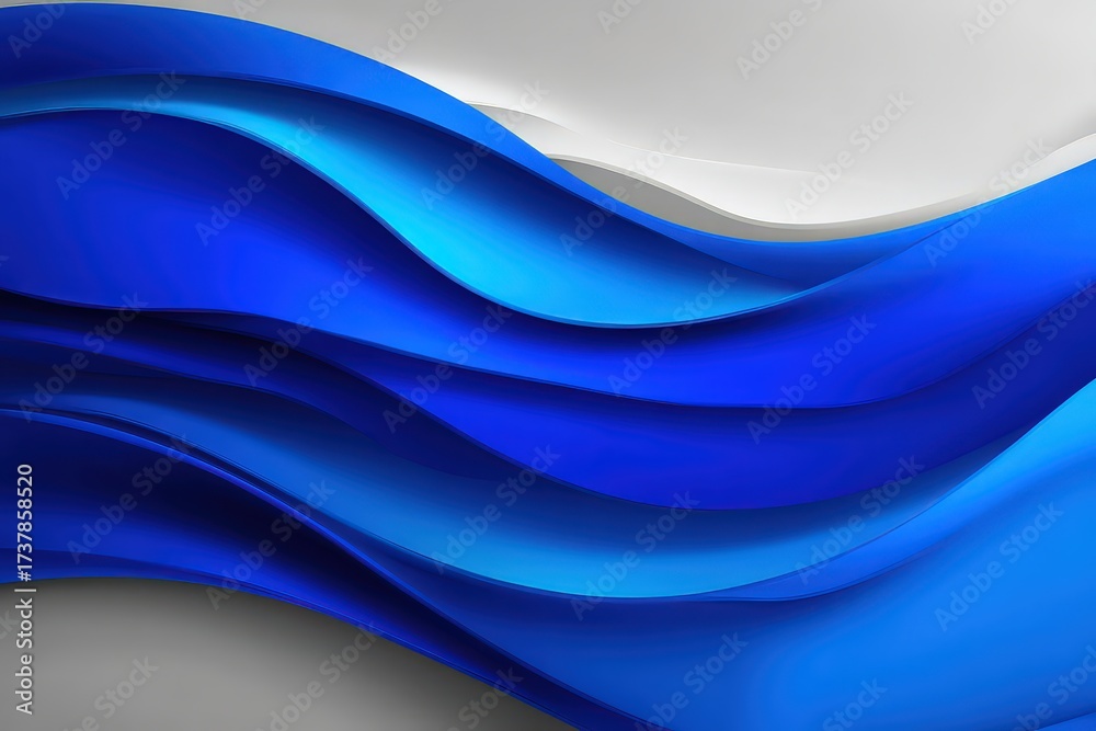 Naklejka premium Abstract Blue Wavy Background Design