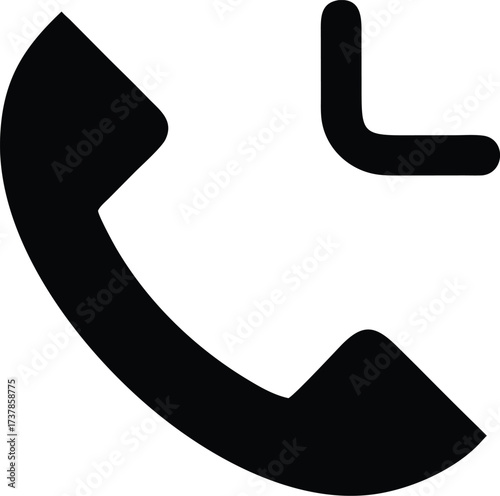 Black Phone Receiver Icon with Clock Indicates Hold Time