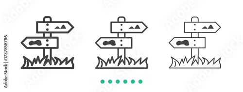 Sign board icon. Thin line icon vector