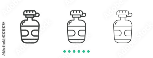 Water bottle  icon. Thin line icon vector