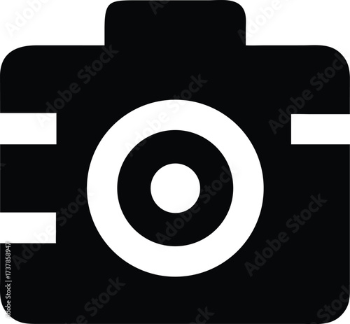 Bold Minimalist Camera Icon for Photography and Visual Arts