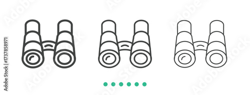 Binoculars icon. Thin line icon vector