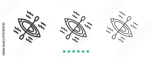 Rowboat icon. Thin line icon vector