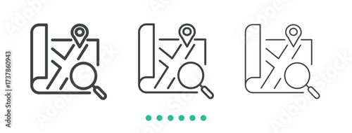 Map icon. Thin line icon vector