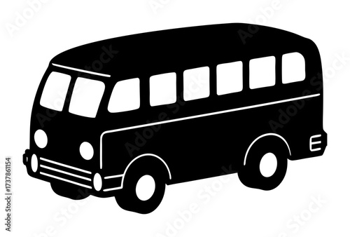Vector art of retro bus silhouette