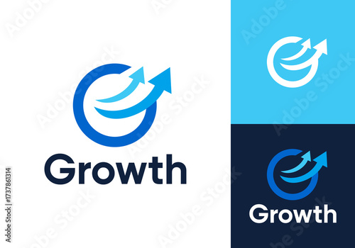 simple globe fast arrow logo design. abstract growth business finance icon vector concept	
