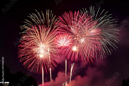 Colorful Diwali Fireworks Celebration Background – Festive Lights, Sparkles, and Night Sky for Festival of Lights
