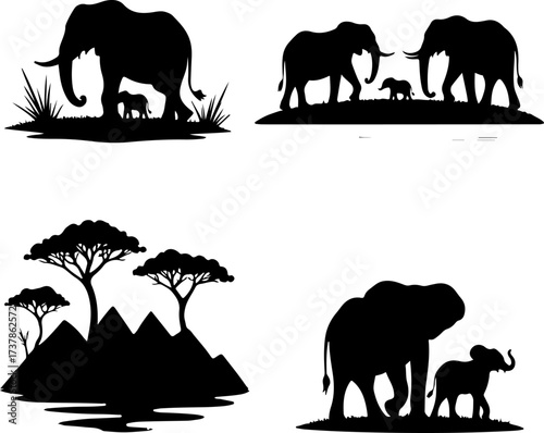 African Sunset Silhouette Bundle
