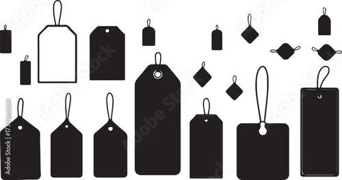 Price Tag Vector, Label Icon Design, Sale Discount Symbol, Shopping Tag Illustration, Store Product Icon, Retail Marketing Vector, Blank Label Art, E-commerce Graphic Design, Business Tag Collection, 